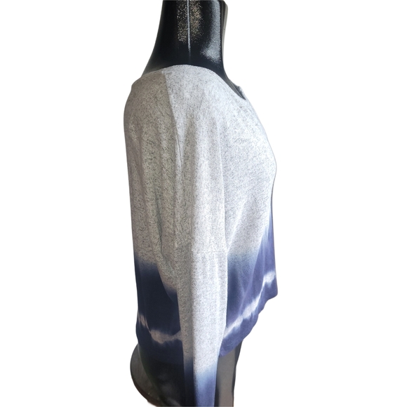 Roxy Staying True Grey and Blue Dip-Dye Long Sleeve Top M - Picture 4 of 7